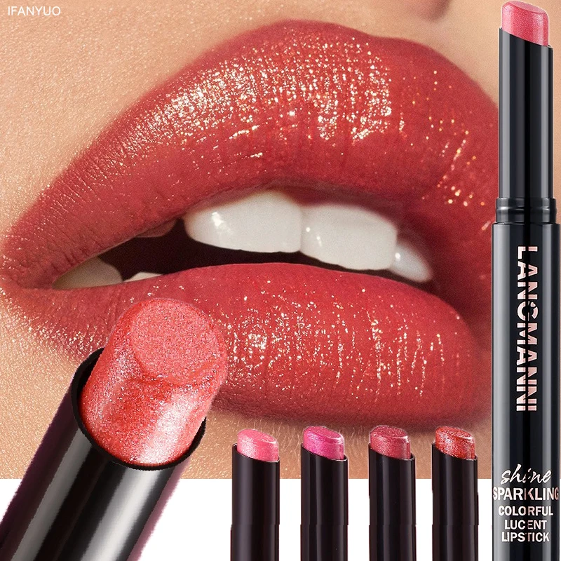 10 farben Diamant Glitter Samt Lippenstift Lang Anhaltende Feuchtigkeitsspendende Glänzende Perlglanz Sexy Rot Lipgloss Lip Sticks Make-Up Kosmetik