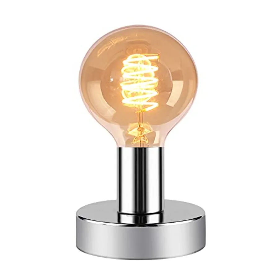 

Industrial Table Lamp Base, Small Polished Metal Desktop Light Sockets Base Only, Vintage E26/E27 Edison Screw Light Bulb Holde