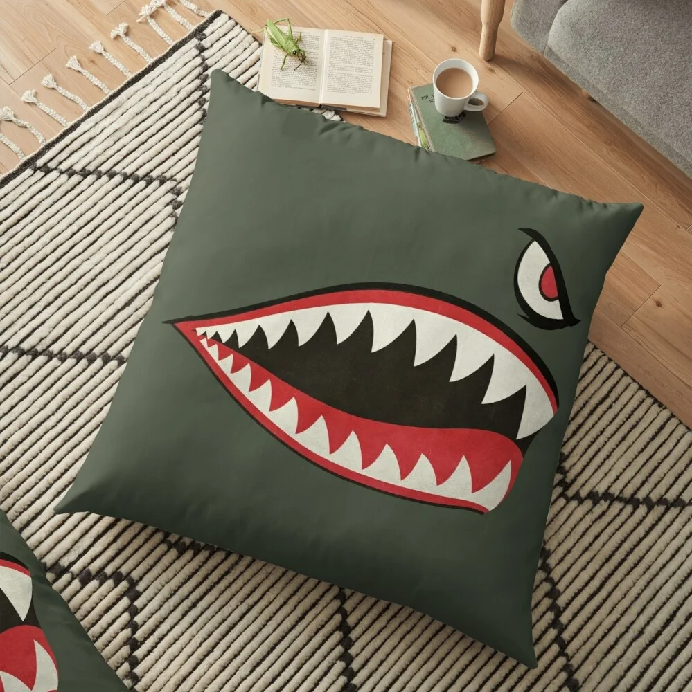 Flying Tigers Nose Art Decoration Pillow Case Sofa Waist Throw Cushion Cover Home Decor