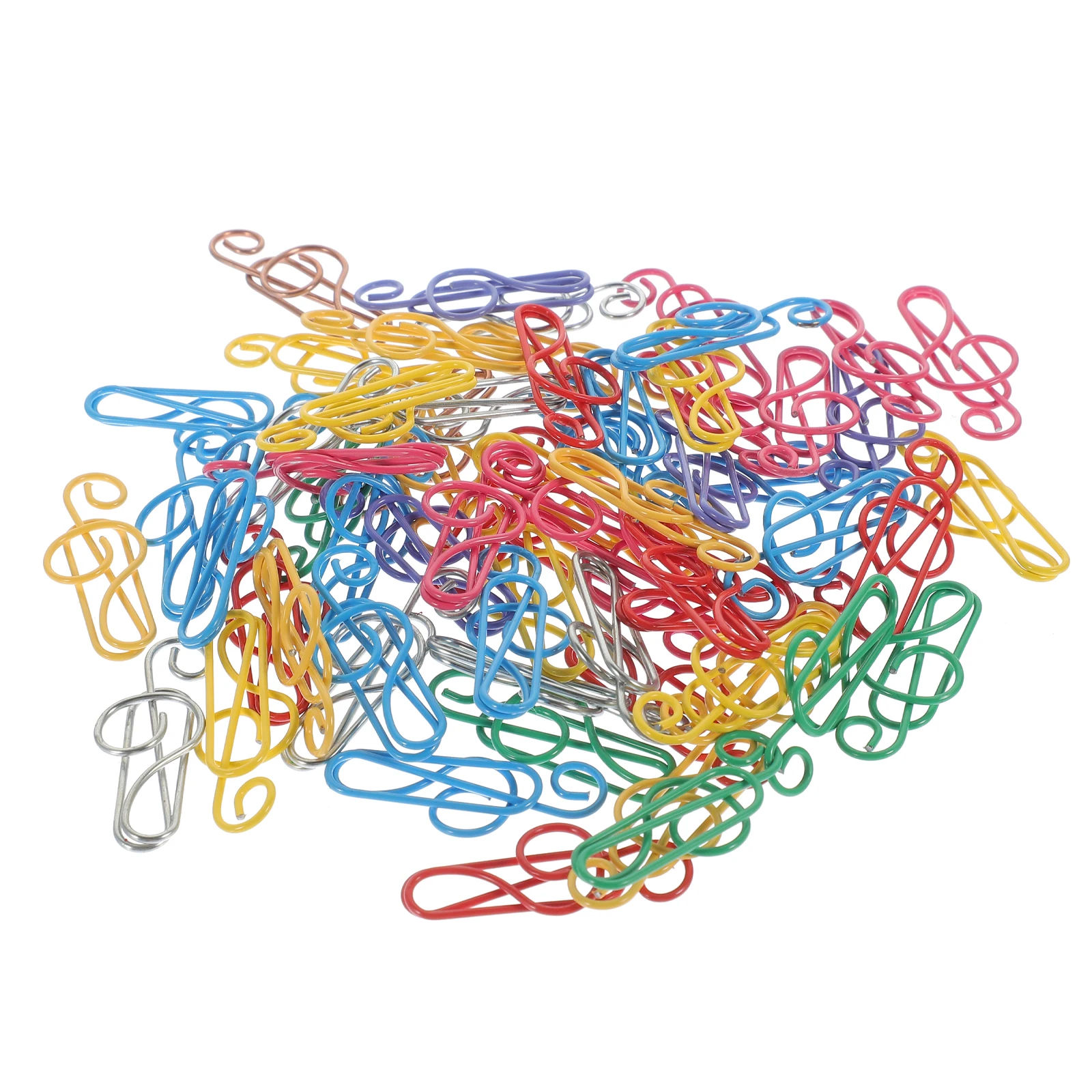 

50pcs Colorful Music Note Shaped Paper Clips Office Document File Clamps Decorative Cartoon Metal Paperclips For School Office
