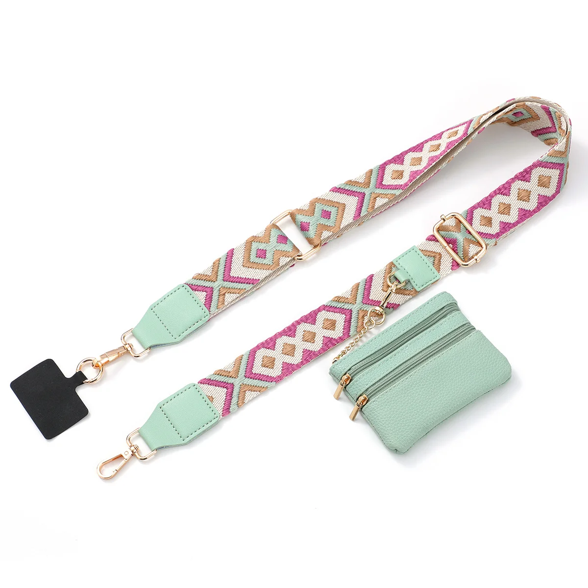 Removable Zipper Coin Small Bag Crossbody Chest Lanyard Cell Phone Necklace Strap Multi-purpose Long Mobile Phone Wrist Strap