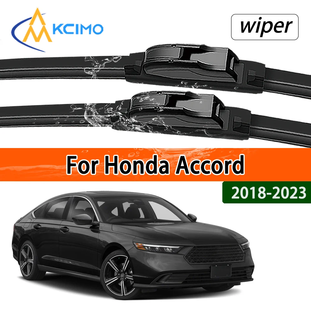 

Silent Black Front Wiper Blades Set for Honda Accord 2018-2023 2019 2020 Auto Windscreen Windshield Window Wiper Accessories