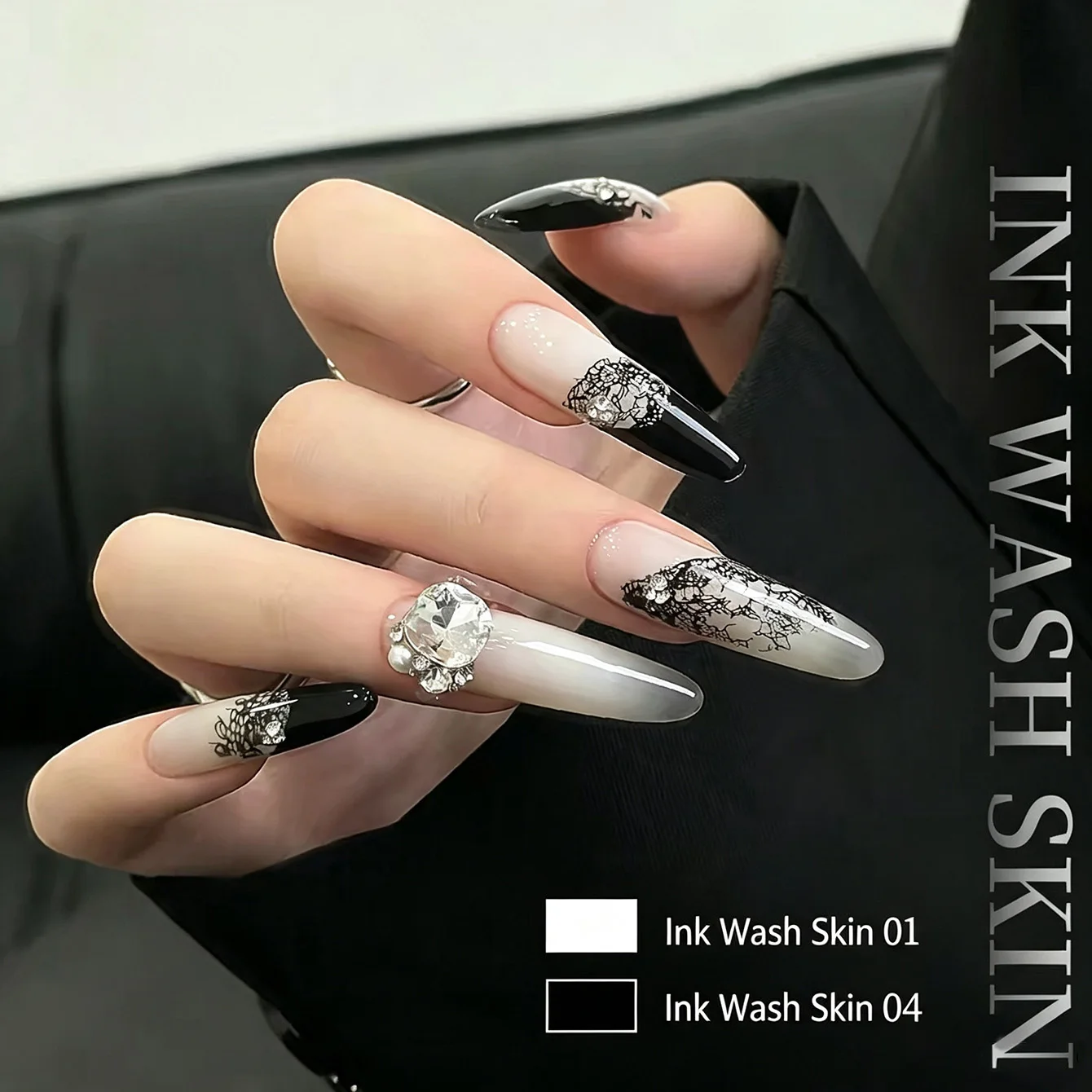 4-grid Nail Polish Gel Nail Concealer offline High-saturation Gradient Nail Art Gel Polish White Nails Black Nails image 4