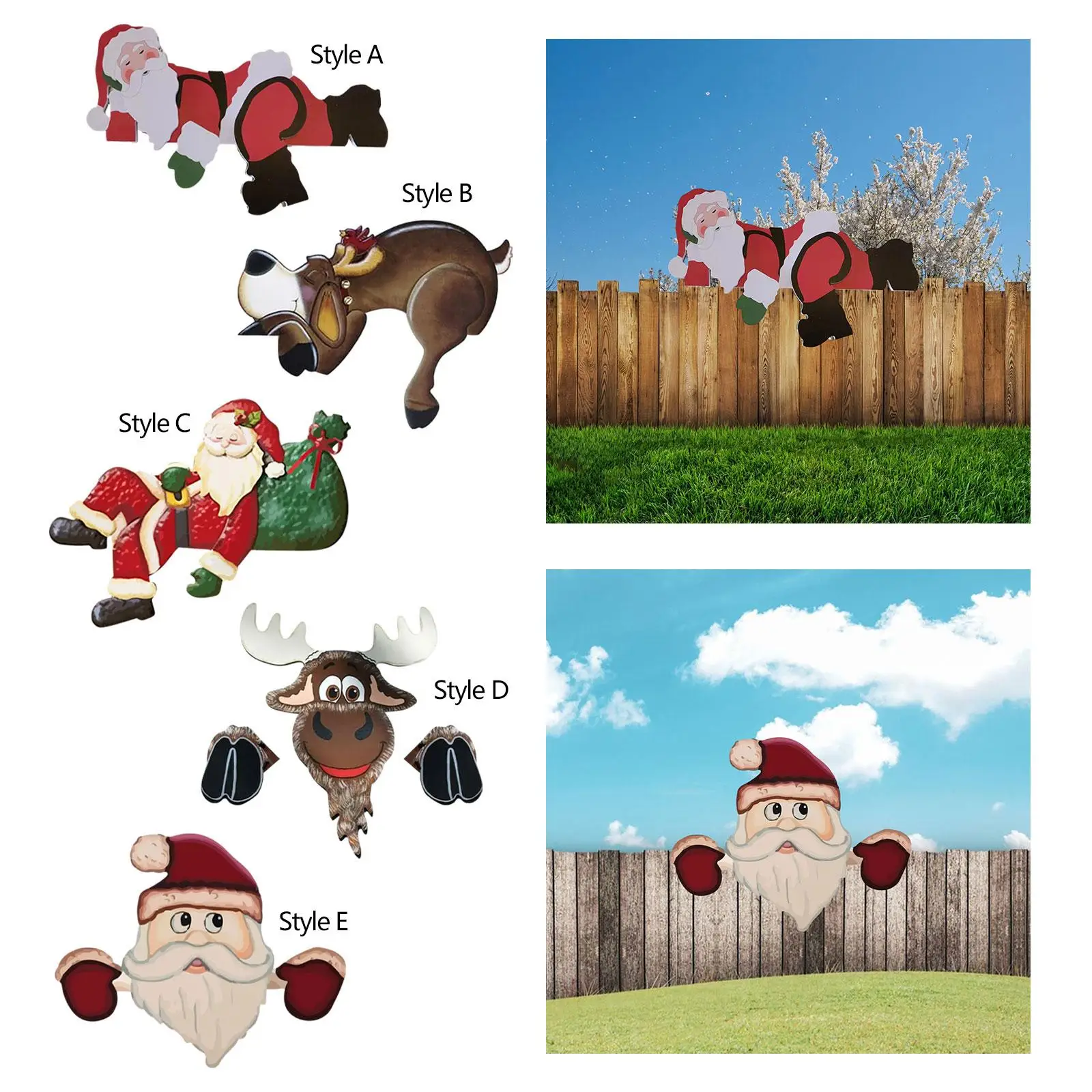 

Рождественский забор Peeker украшения Рождество DIY праздник открытый забор декор подглядывание