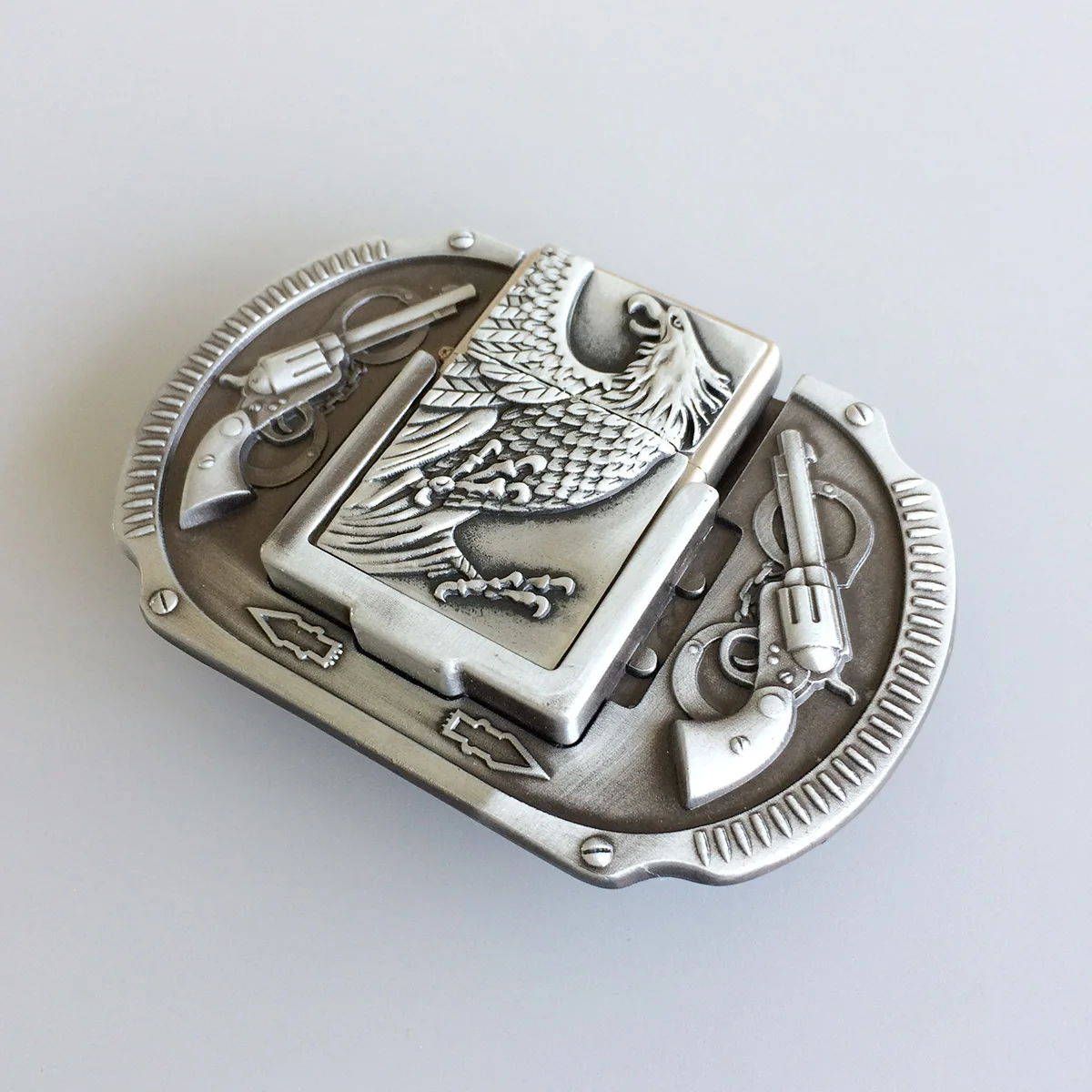 العتيقة نحى الفضة خمر النسر البنادق أخف حزام مشبك أيضا الأسهم في الولايات المتحدة Gurtelschnalle Boucle de ceinture BUCKLE-LT013AS