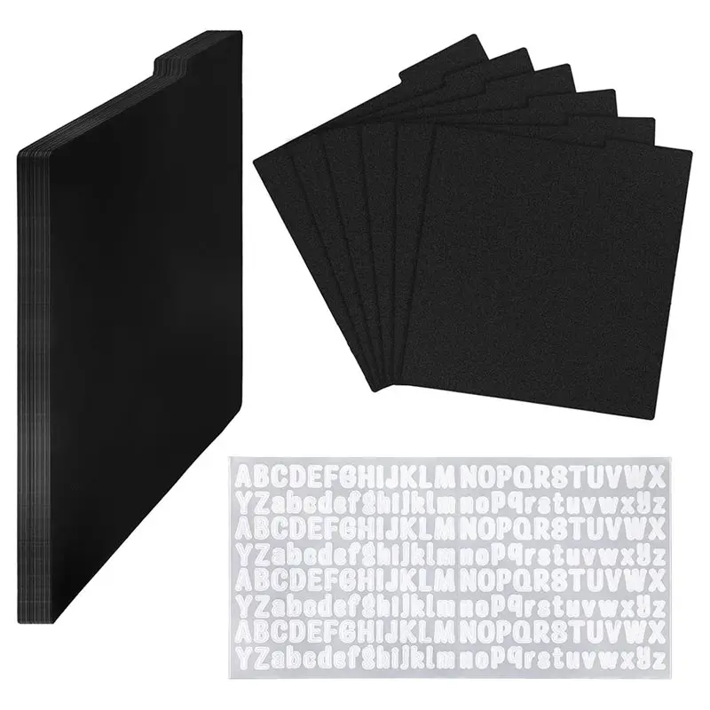 [B17B!】 For 12 Inch Vinyl Record Dividers 26 Pcs Black Record Separator With A-Z Stickers For Storage
