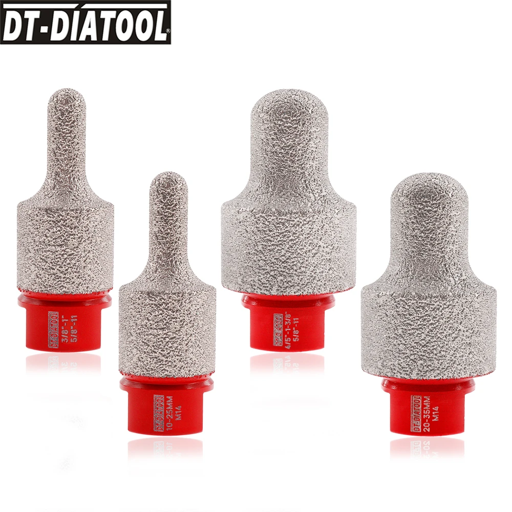 DT-DIATOOL 1pc Dia10-25mm Diamant Meulage Fraisage Doigt Bit saillant Trou En Céramique Marbre Granit Seau top Agrandir Fraisage Bit