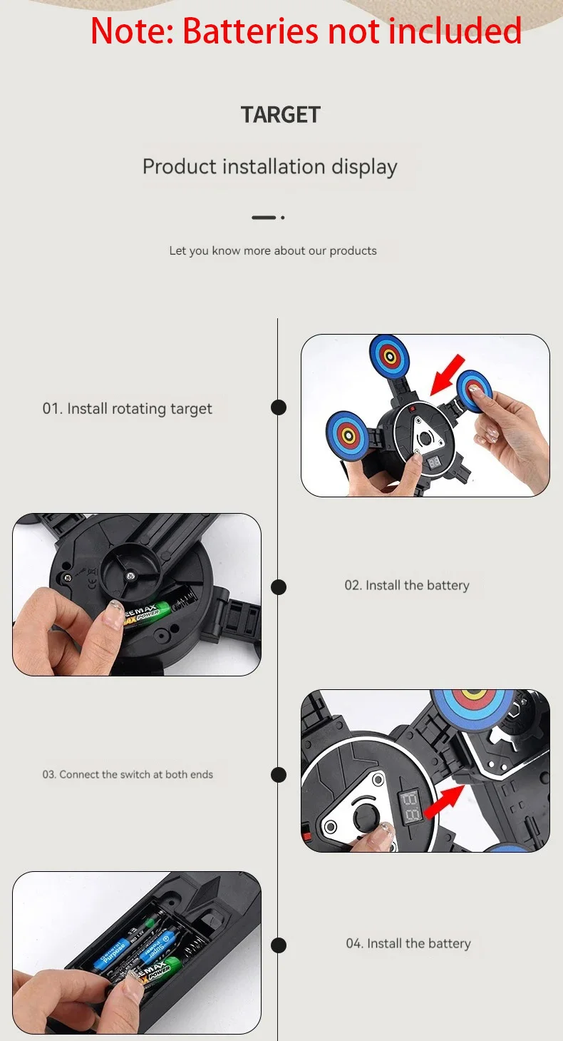 Alvo de pontuação eletrônica de reinicialização automática para armas Nerf AWM Pistola de bala macia Pulverizador de bola de gel contra prática 98K Coma frango