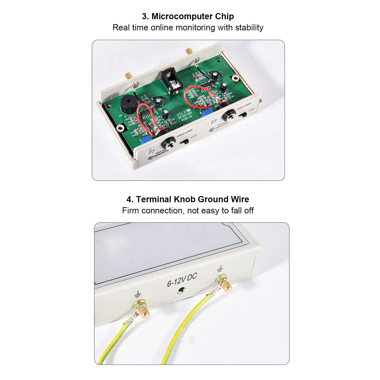 Esd on-line pulseira monitor de pulseira estática esd pulseira de pulso testador estação dupla pulseira antiestática monitor on-line
