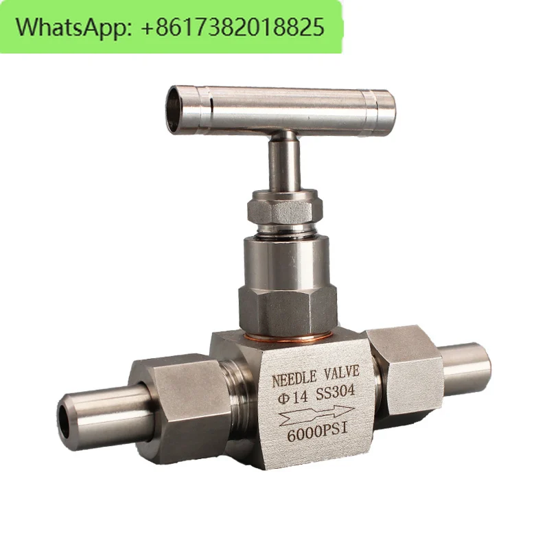 304 stainless steel high-pressure welding needle valve J23W-420 double union needle shaped globe instrument  14mm butt welding