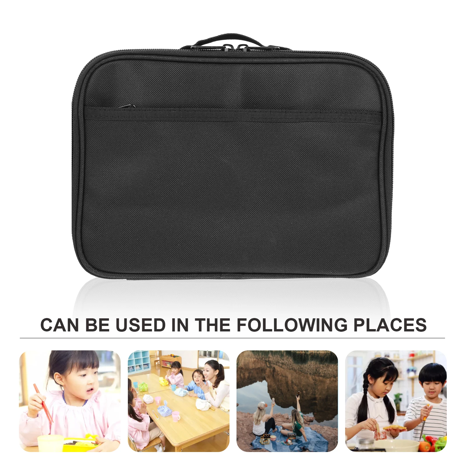 

Insulated Lunch Box Portable Cooler Bag Oxford Cloth Kids Bento Tote Large Capacity Zipper Design Heat Preservation Food Carrier
