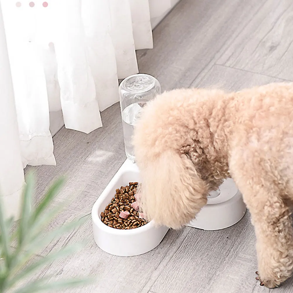 

2 Pcs Automatic Pet Feeder Durable Large Size Dog Cat Water Fountain Smooth Surface Easy Clean Anti Slip Home Use