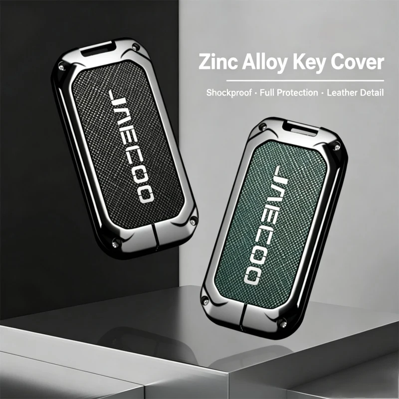Car Key Case Cover Shell Holder Zinc Alloy Full Protector for Chery JAECOO J6 J7plus J8 2024 2025 2026 Car Keyless Accessories