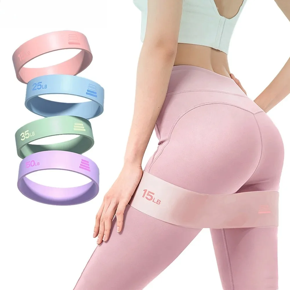 Yoga Elastic Ring 15LB-50LB Set Stretch Strap Band for Fitness Buttocks Expansion - Different Level Elasticity