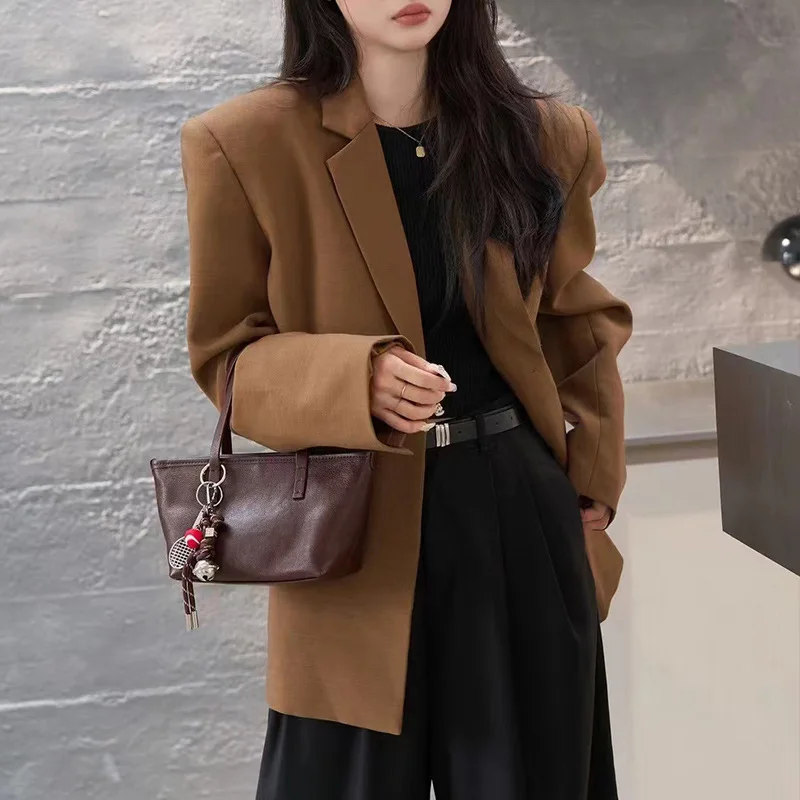 حقيبة يد جلدية لحقائب صغيرة واحدة عصرية لفصل الشتاء حقائب يد نسائية ريترو حمل بولسو حقيبة يد فاخرة مصممة #2