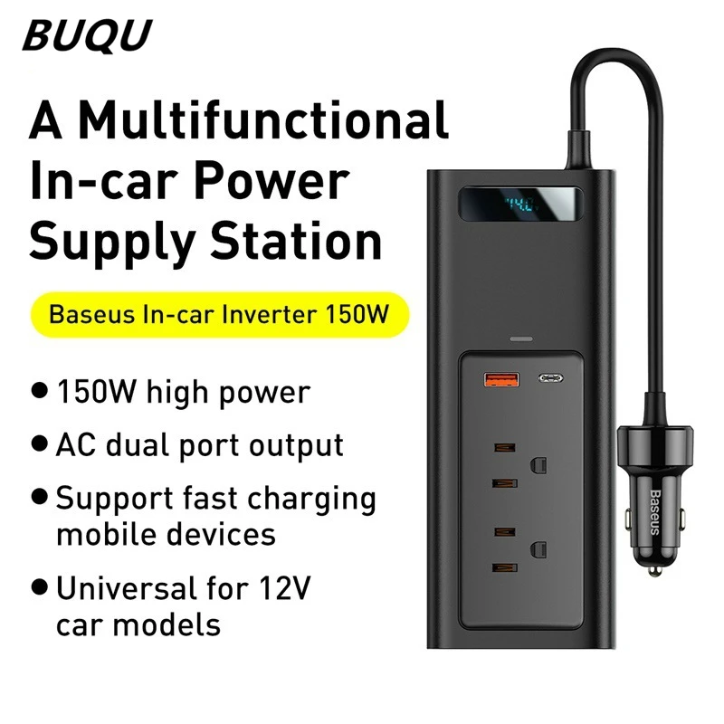 Car Inverter DC 12V To AC 220V 110V Auto Converter Inversor USB Type C Fast Charger Truck Power Adapter Inverter