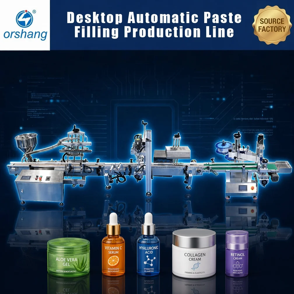 Orshang High Precision Tabletop Paste Filling Machine Small Scale Cosmetic Cream Lotion Production Line