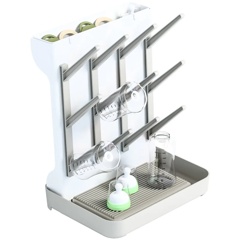 

ABUM-New Baby Bottle Drain Rack,Baby Bottle Drying And Draining Stand,Space-Saving Organizer For Baby Bottles,Breast Pump