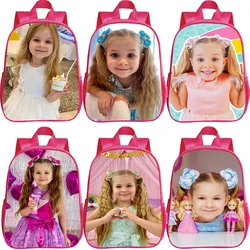 Girls Pink School Backpack Kids Diana Show Print Kindergarten School Bags 3-6 Years Children Bookbag Preschool Toddler Backapack