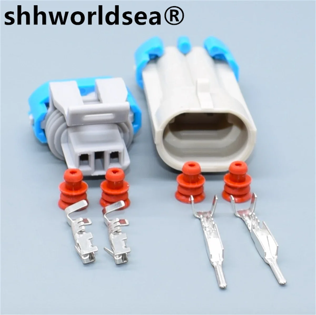 shhworldsea 2 Pin Electric Jet Valve Plug Automative Male Female Connector 12162343 12052644 DJ7024B-1.5-21