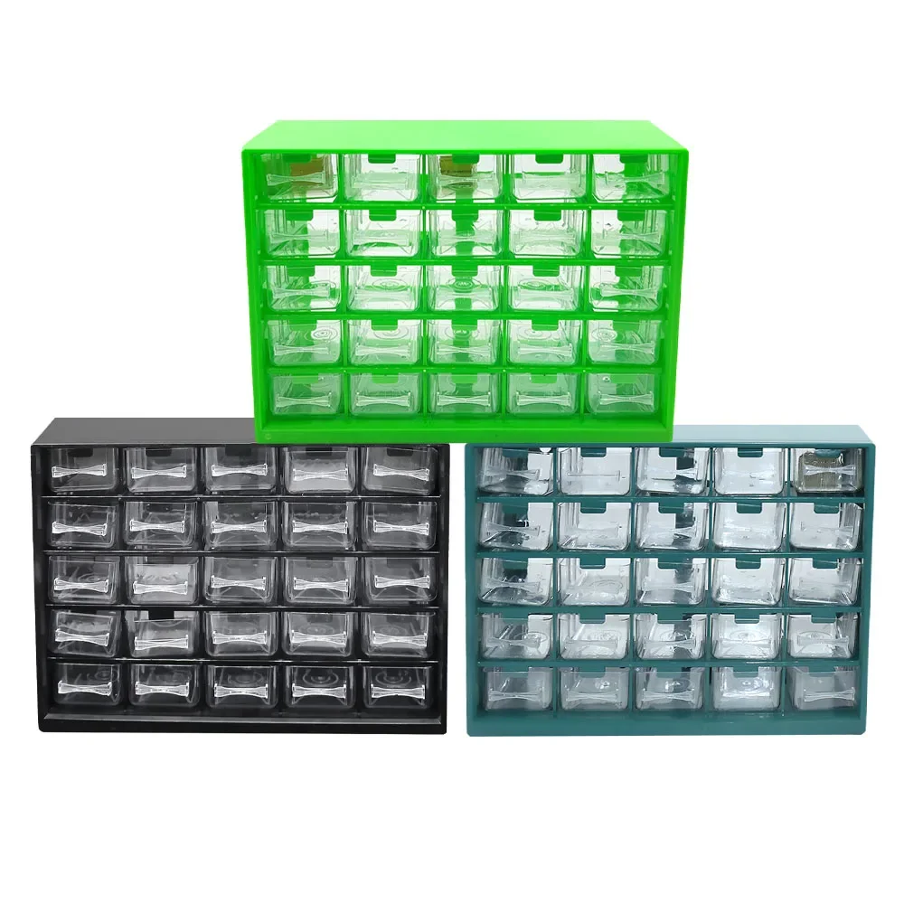 25 Multi-grid Drawer Parts Wall-mounted Screw Classification Component Box Tool Case electronic components Storage ToolBox