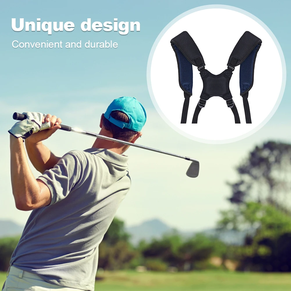 

Сменный ремень для сумки для гольфа, двойной плечевой ремень для гольфа, регулируемый удобный ремень для сумки для гольфа с мягкой подкладкой и 4-поворотными пряжками