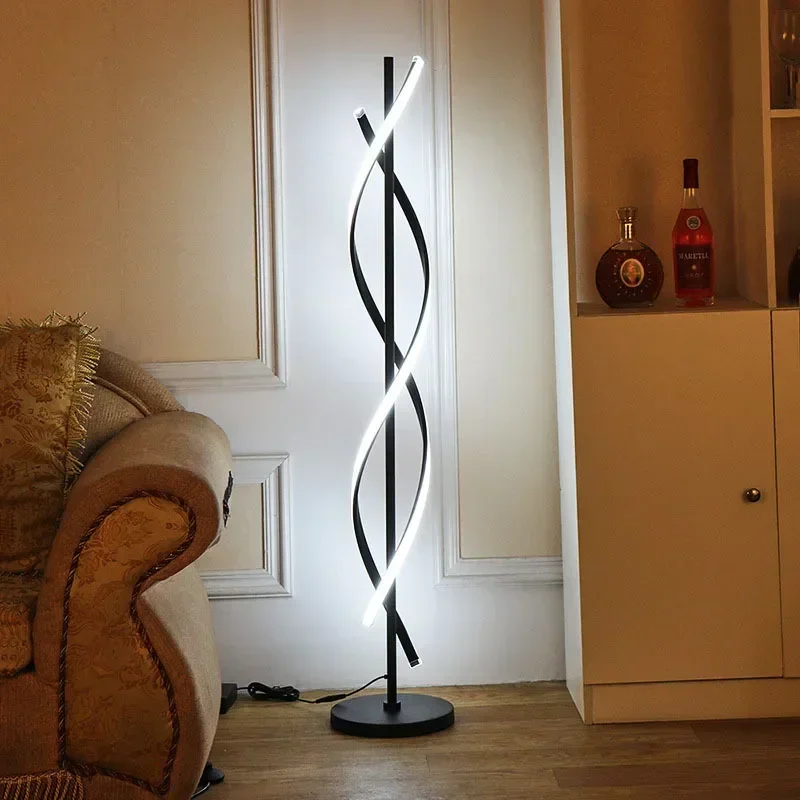 

Nordic LED Floor Lamps Geometric Line Tieyi Vertical Table Light for Living Room Bedroom Study Room Decor Desk Standing Lighting