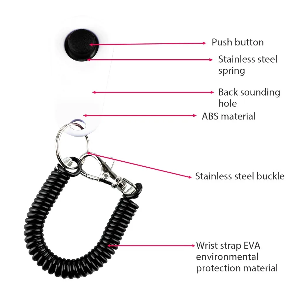 Finger Ring Shape Pet Finger Clicker Adjustable Long Wrist Band Two Matching Shades Pet Sound Trainer Light Compact Build