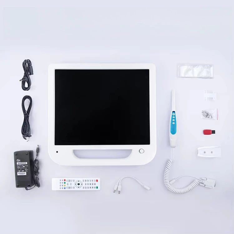 

5.0MP HD интраоральная камера Denal с 17-дюймовым монитором - полный комплект включает USB 2.0 и стальной держатель для получения изображений высокого разрешения.