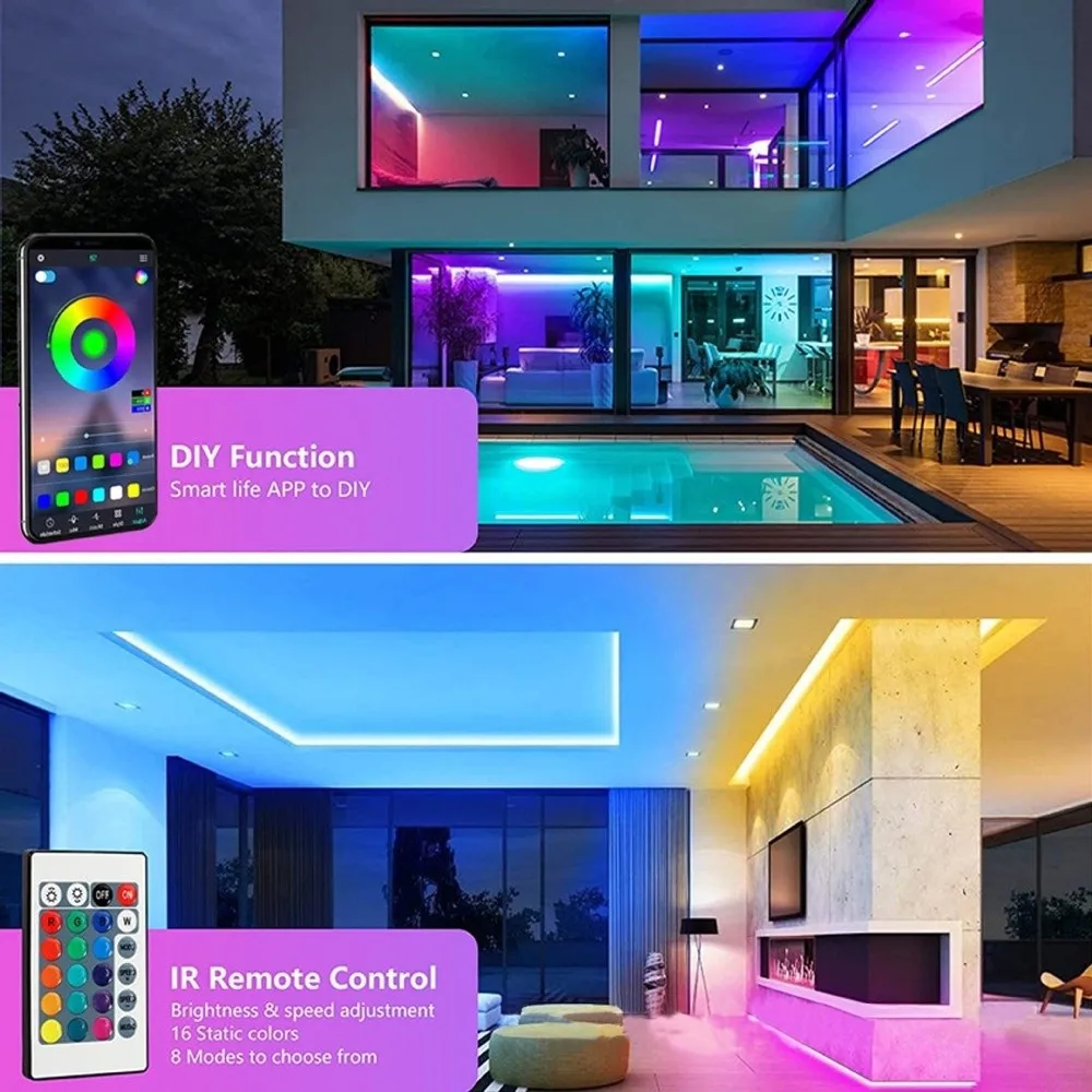 Smart Lights RGB Neon Strip 5V Power Color Change Flexible LED Strip Waterproof Remote Control Atmosphere Light Party Decor