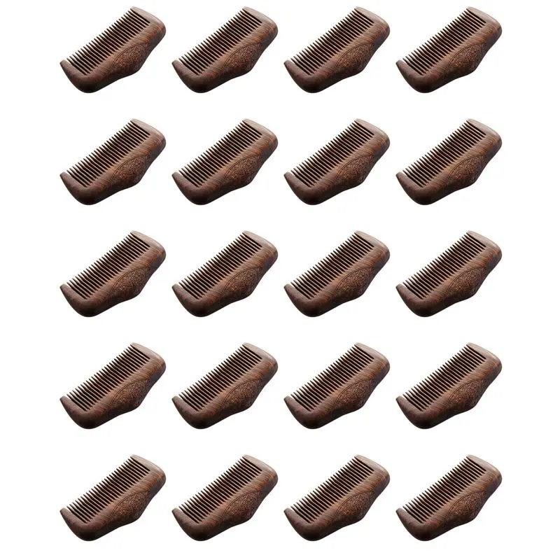 THIVN-20X Pocket Comb Sandalwood Green Natural Super Narrow Dent Wood Combs Static Lice Beard Comb Hairstyle Sandalwood Comb
