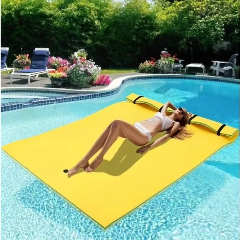 Wholesale tear-proof folding carpet oasis swimming lake swimming pool mattress Xpe foam water floating
