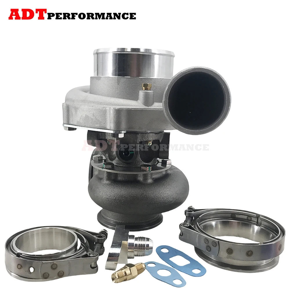 Gen2 PTE Ball Bearing Turbocharger Dual V-Band Turbine Housing AR 0.82 Face-Milled Water-Cooled Complete Performance Turbine
