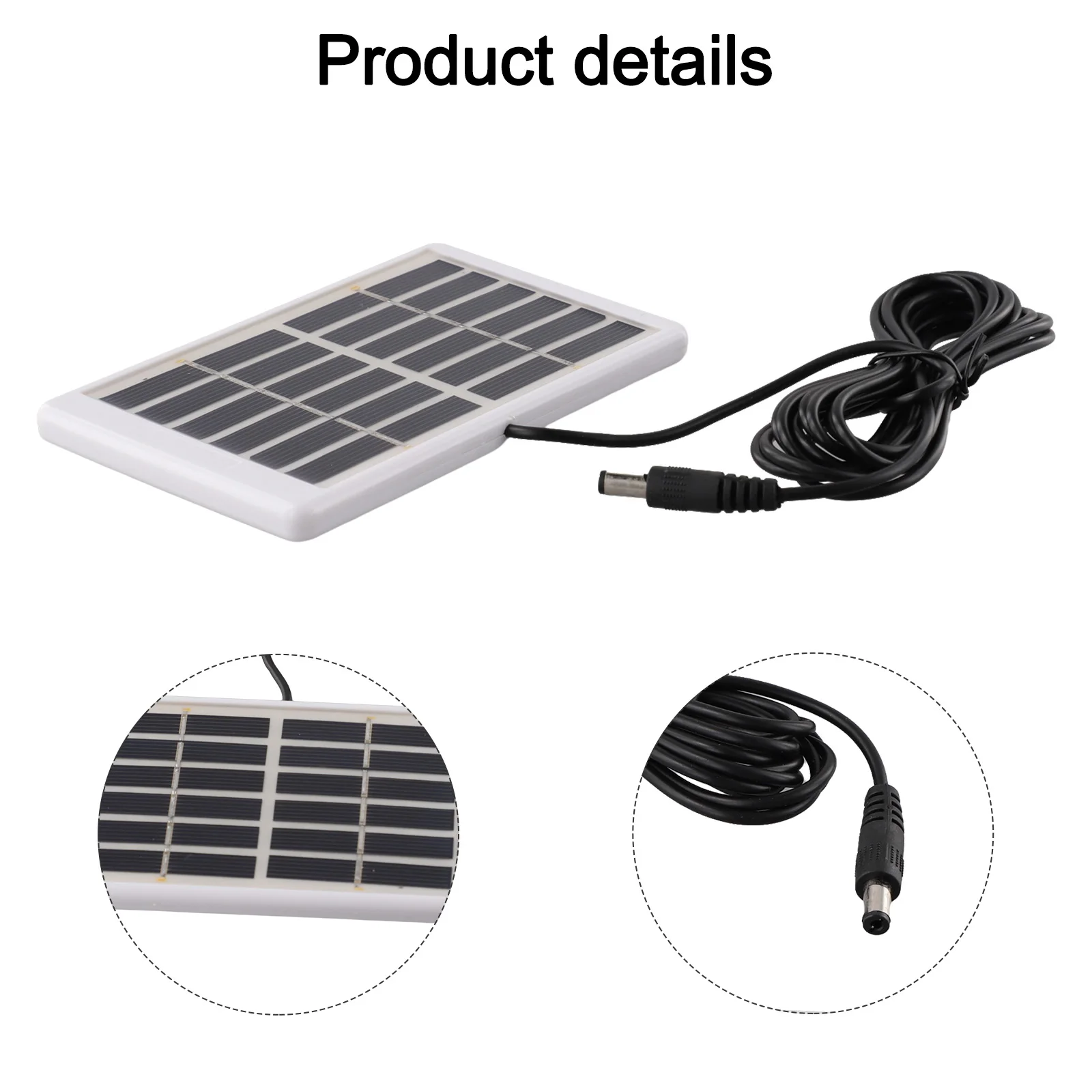 Compact Solar Panel 5W 6V Solar Panel Efficient Charging Multiple Charging Options Polycrystalline Silicon Outdoor Activities