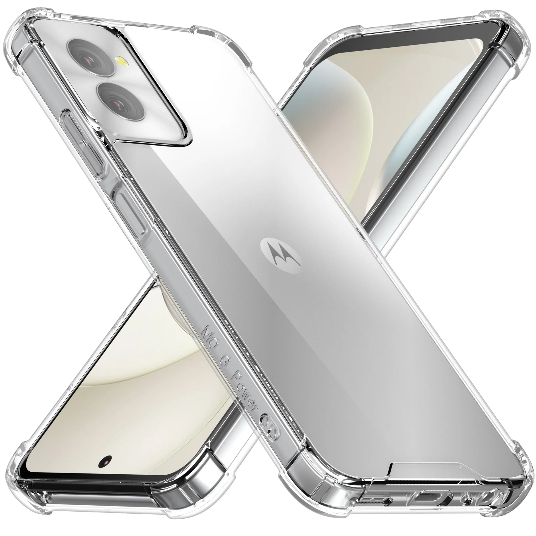 

Clear Case for MotorolaMoto G Power 5G (2024) , Moto G 5G (2024)Transparent Hard PC Back & Soft TPU Bumper Reinforced Corners 5G