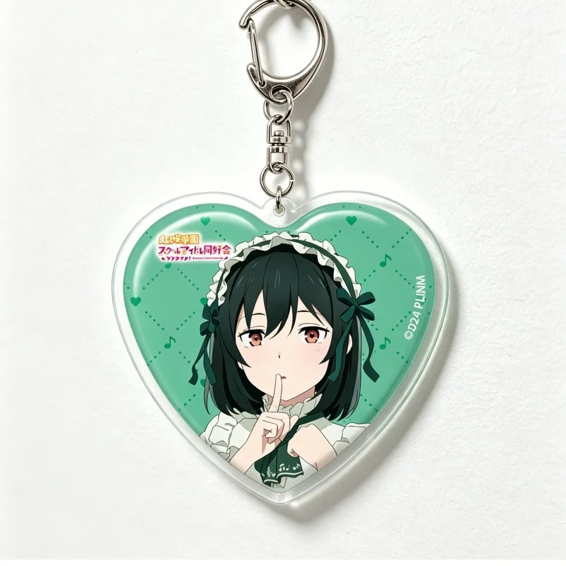 Love Live! Nijigasaki LL Kanata Konoe Haruka Ayumu Setsuna Kasumi Heart 6cm Acrylic Keychain Ring Pendant Anime Fans Gift
