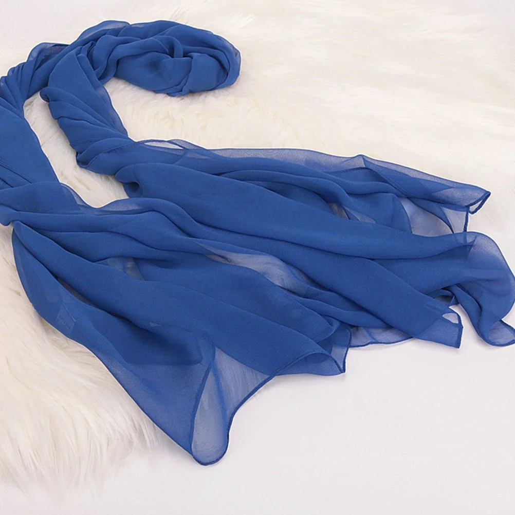 Hair Scarf for Women Fancy Shawl Wraps Cape Satin Head Dual Solid Color Dancing Scarves Accessories