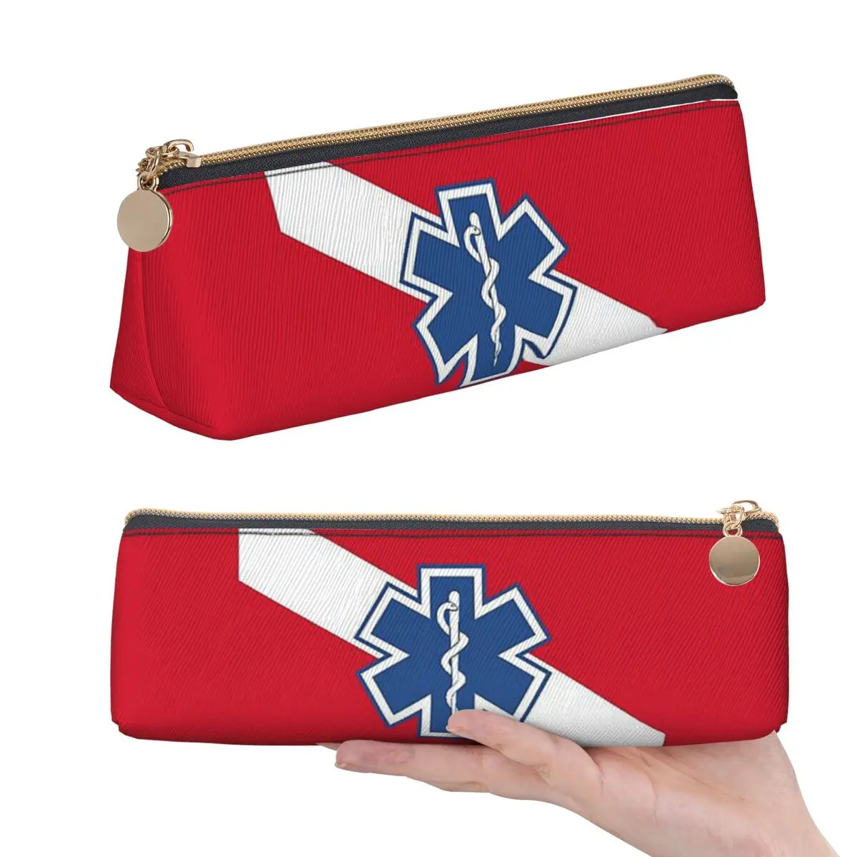 Emt Star Of Life Emergency Medical Pencil Case for Studen Gifts Pen Box Pencil Bag Stationery Supplies Pen Holder Bag