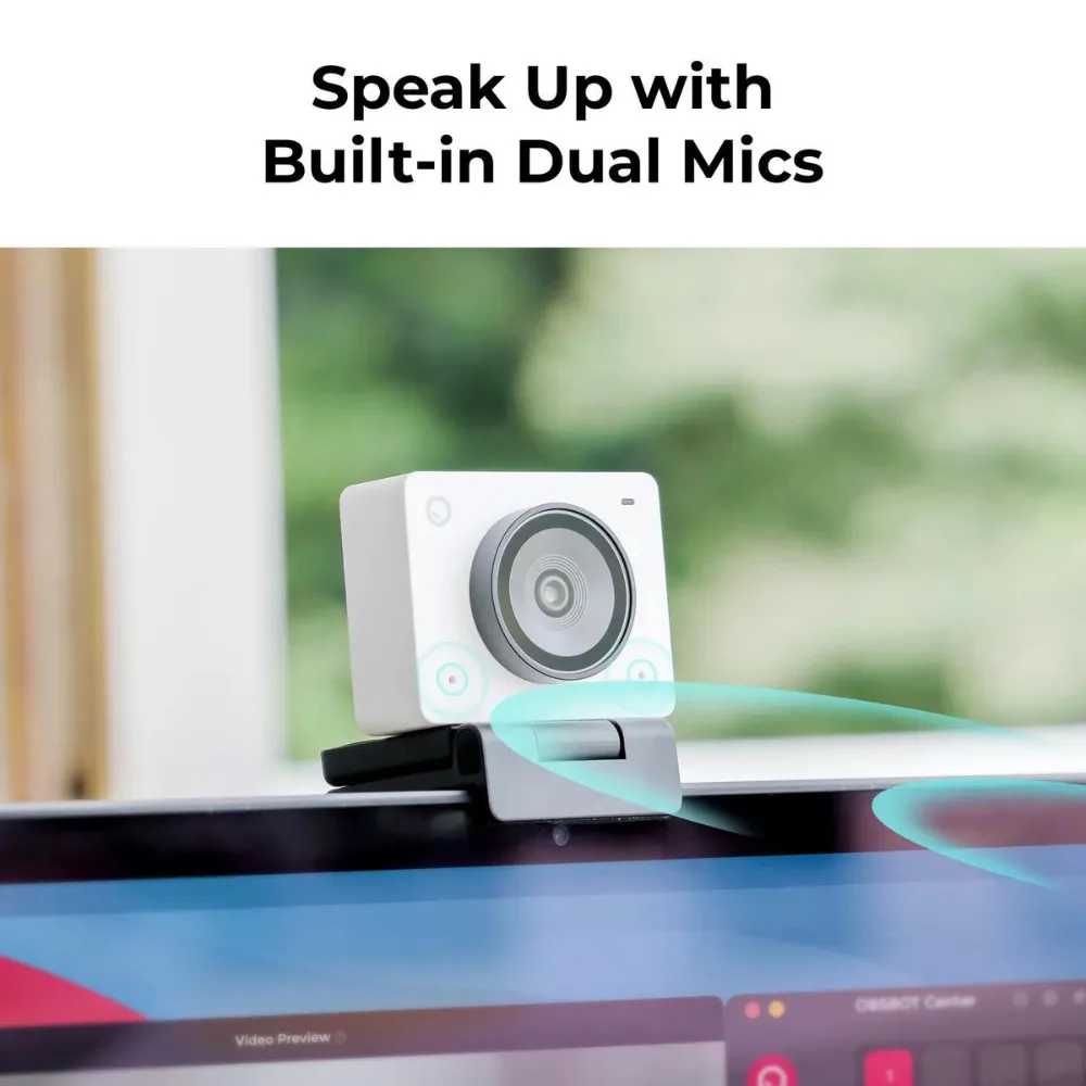 OBSBOT Meet 2 4K / SE 1080P AI-Powered 4K Webcam with Auto Framing, Auto Focus, and Omnidirectional Microphones