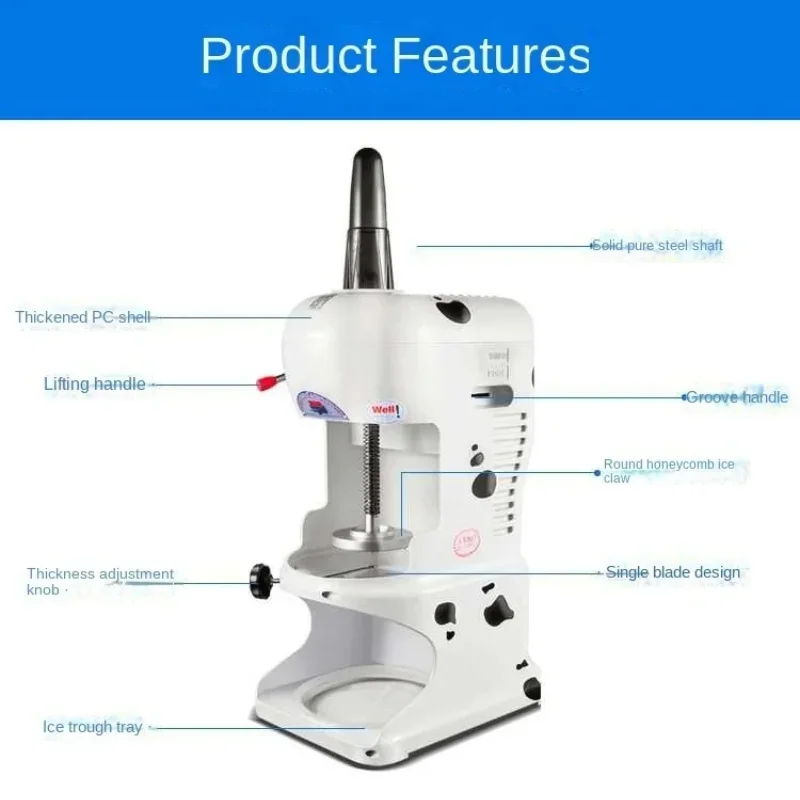 Electric Ice Crusher Machine Industrial Ice Shaver Snow Cone Machine Shaved Ice Machine Ice Sand Slush Maker