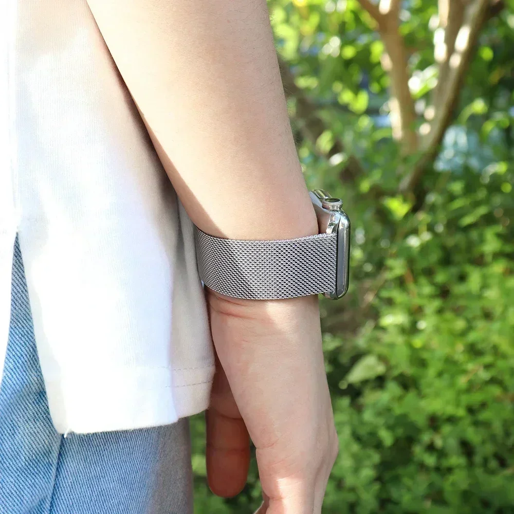 official-website Milanese Loop For Apple Watch Band 45mm 42mm 46mm 44mm 40mm Ultra 2 49mm correa bracelet iwatch 10 9 7 8 SE 5 6 image 3