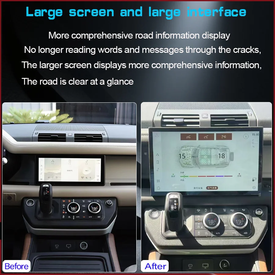 13.1 inch for L663 2020-2024 Land Rover Defender 90/110/130 Screen with High-Definition Resolution Retains Original Functions