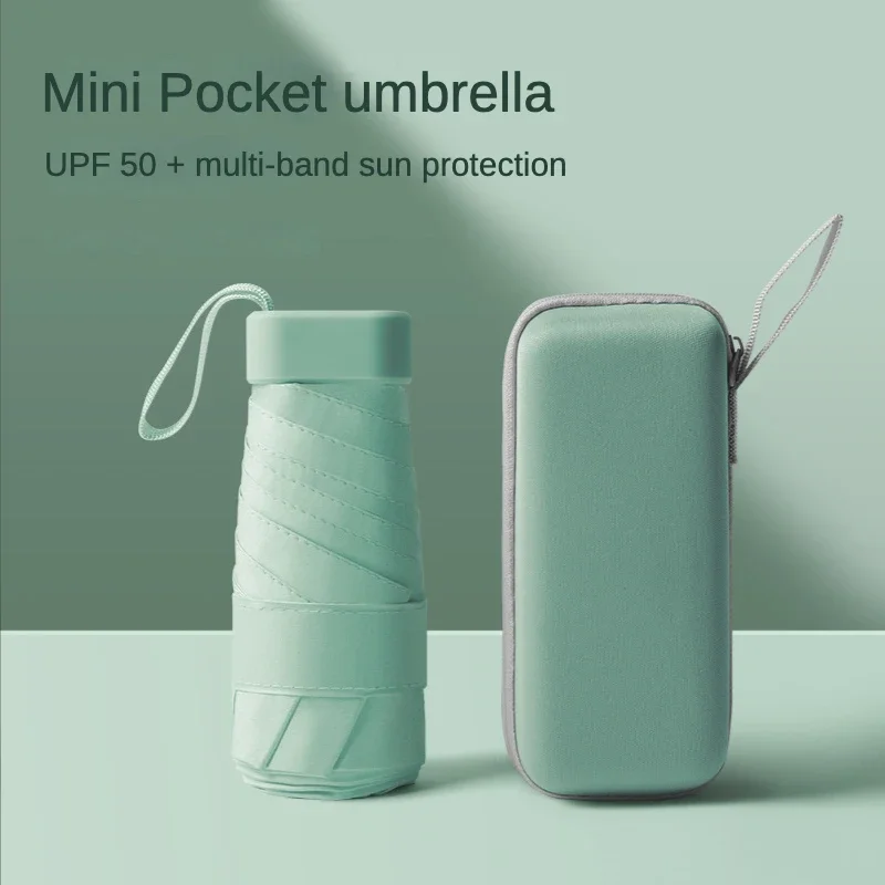 Mini Pocket Umbrella for Women Flat 6 Folding Uv Sunscreen Waterproof Sunproof Small Sunshade Rain and Sun Umbrella Guarda Chuva