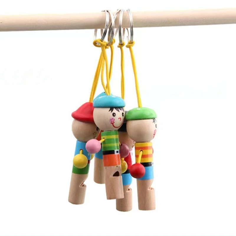 Mini apito pirata de madeira para crianças, favores de festa de aniversário, decoração do chuveiro do bebê, brinquedos Noice Maker, piñata e sacolas, 1pc