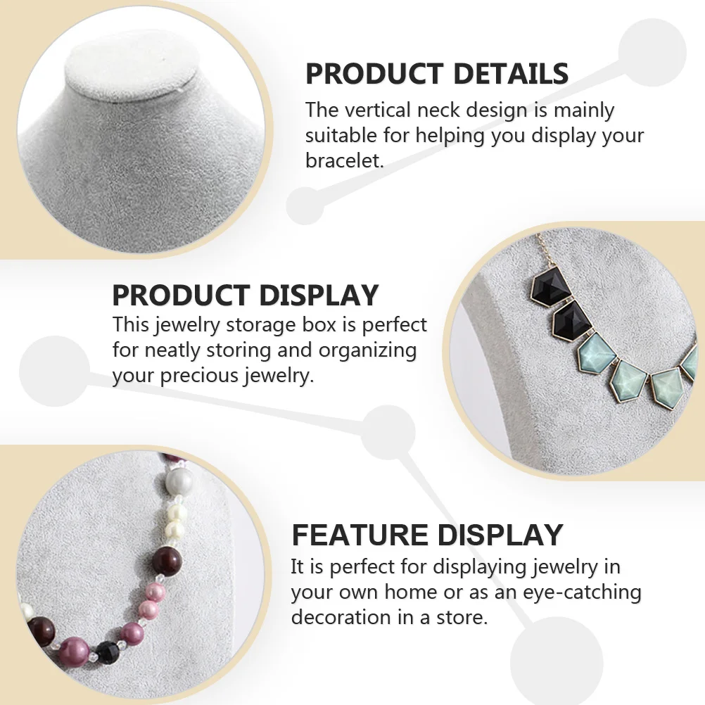 

1Pcs Human Head Jewelry Display Frame Portrait Neck Sculpture Necklace Rack Decorative Show Holder Stand Necklace Display Rack