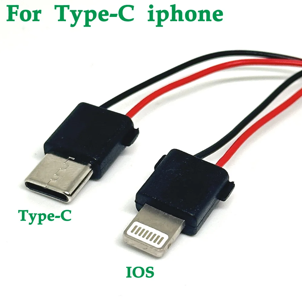 

1pcs 2Pin Solder type IOS USB male plug For iphone Type-C with chip board connector DIY Charging line plug cable adapter parts