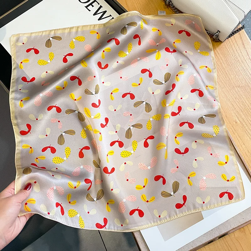 2024 New 100% Real Silk Hair Scarf Fashion Lady Kerchief Foulard Female Bandana Scarves for Women Hair Band Hijab Shawl Wraps image 3