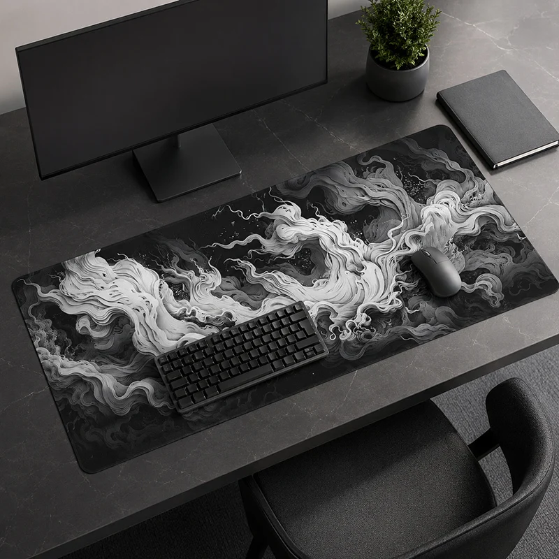 Mouse Pad Abstract Black And White Gamer XL New Mousepad XXL keyboard pad Natural Rubber Soft Office Computer Table Mat