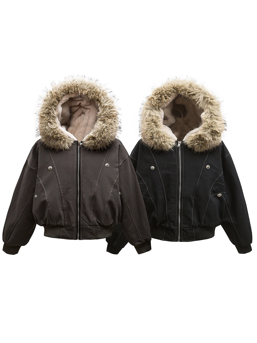 

Куртка TR Bruift American Style с капюшоном, на флисовой подкладке, утепленная, из хлопка, для молодежи, повседневная, Cleanfit