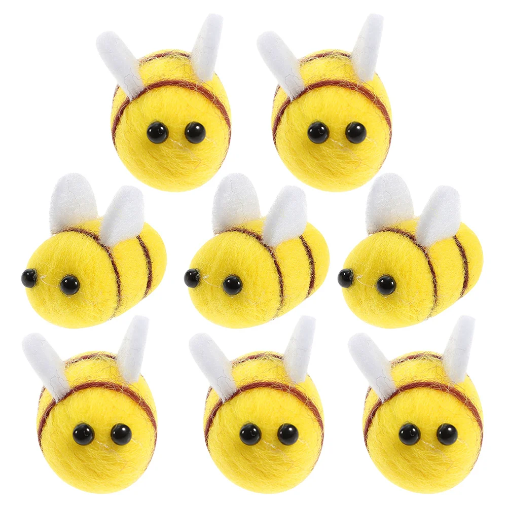 8 stuks wollen vilt bijen DIY mini knutselwerkjes haarspeldjes kostuumfeestdecoratie bijendecoratie viltbijen platte achterkant versieringen